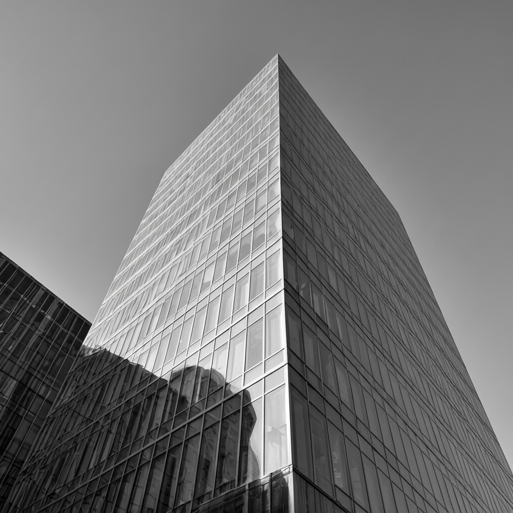 Modern corporate architecture with glass facades